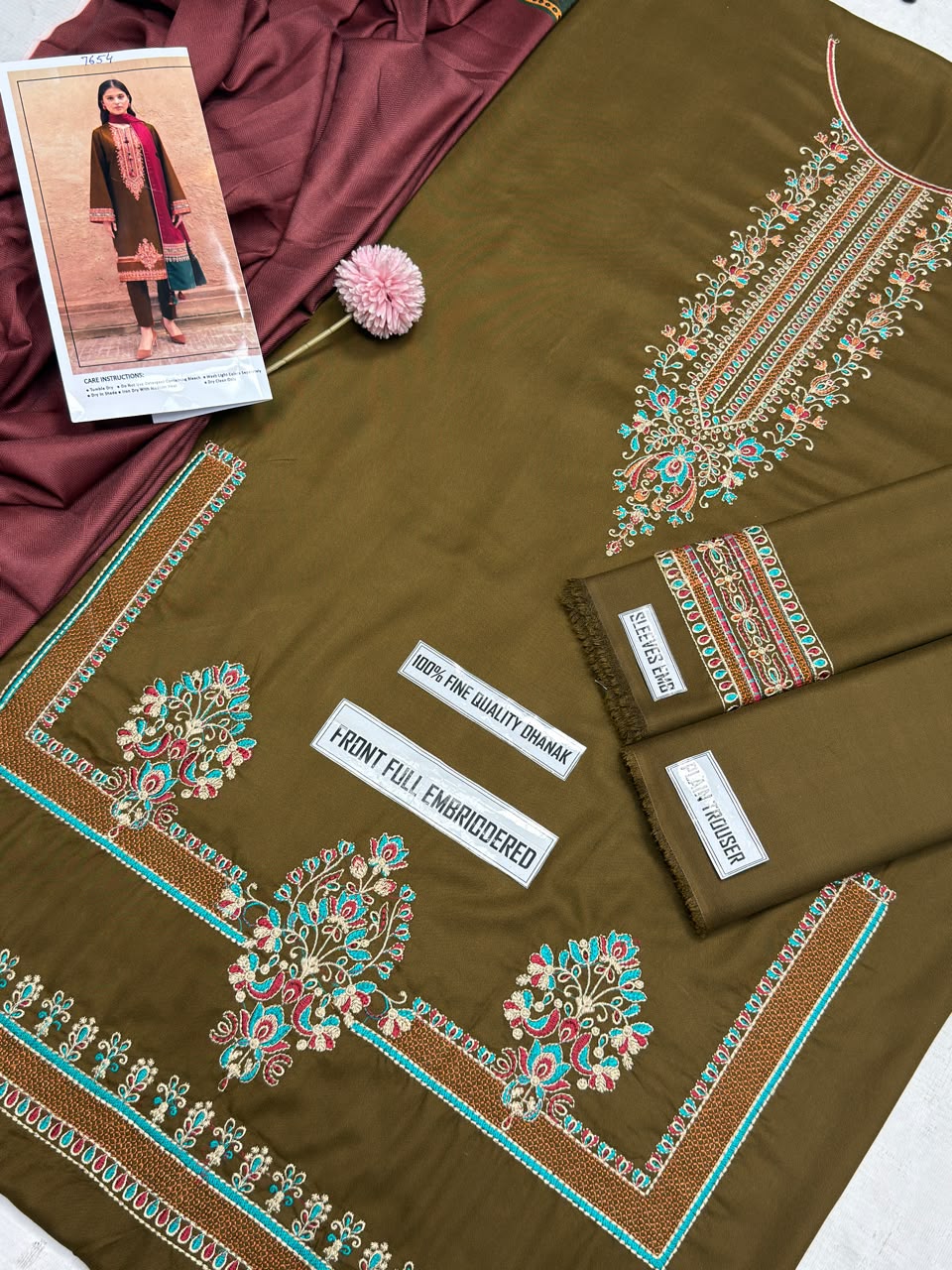 Asling 7654 – Winter Heavy Embroidered Dhanak 3PC Suit