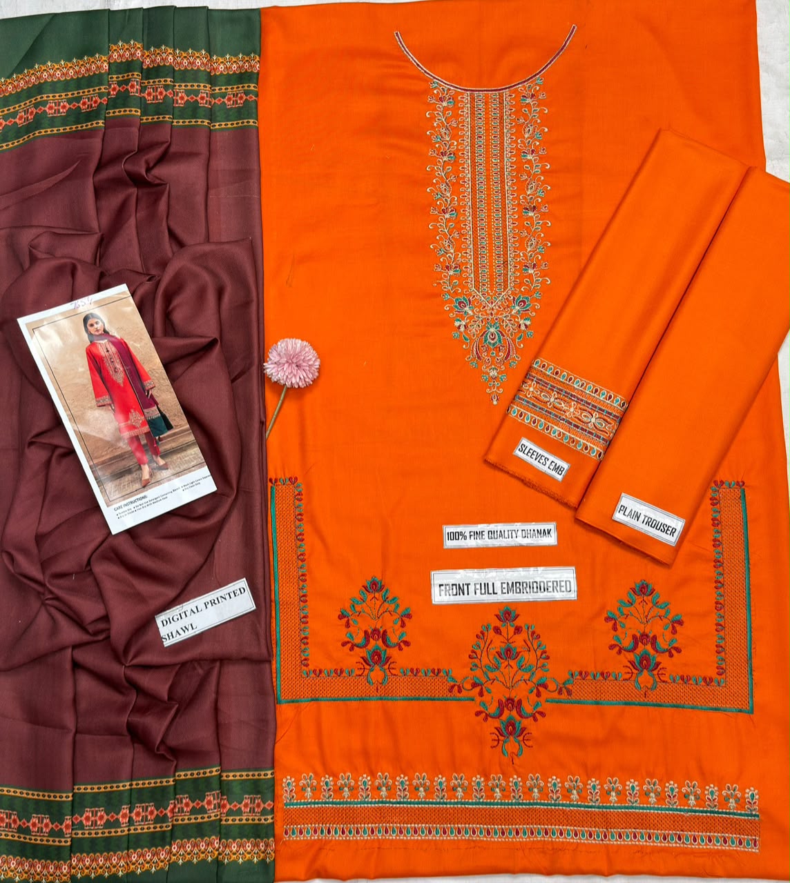 Asling 7654 – Winter Heavy Embroidered Dhanak 3PC Suit