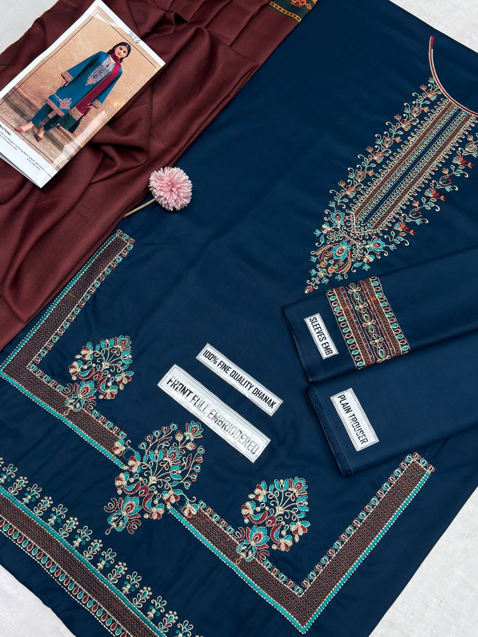 Asling 7654 – Winter Heavy Embroidered Dhanak 3PC Suit