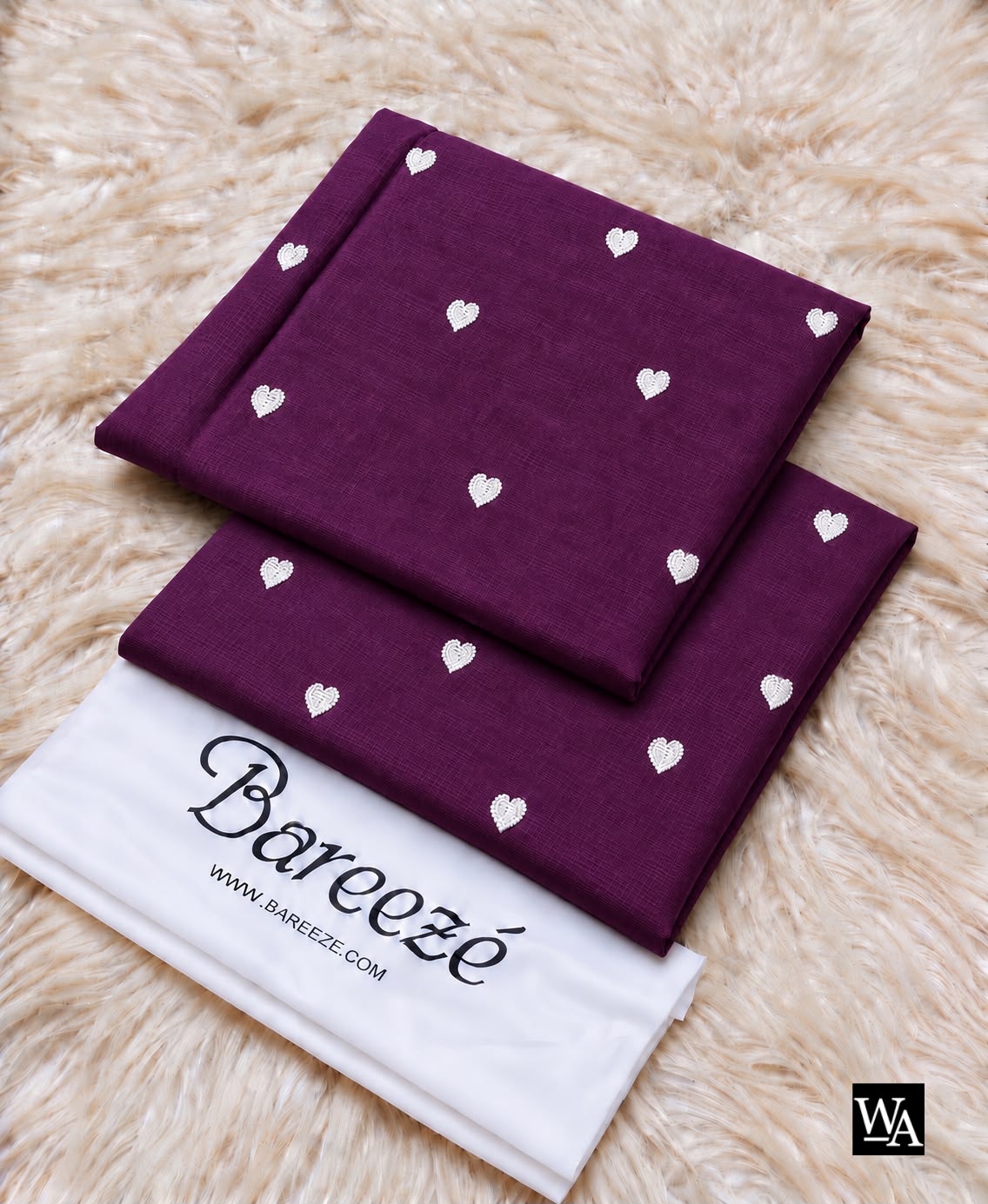 BAREEZE 2PC – Heart Trendy Dhanak Embroidered Suit