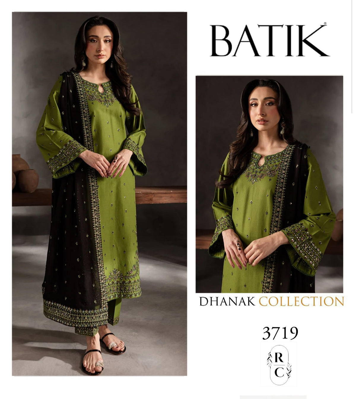 Winter Collection 2026 – Embroidered 3 Piece | Batik 3719