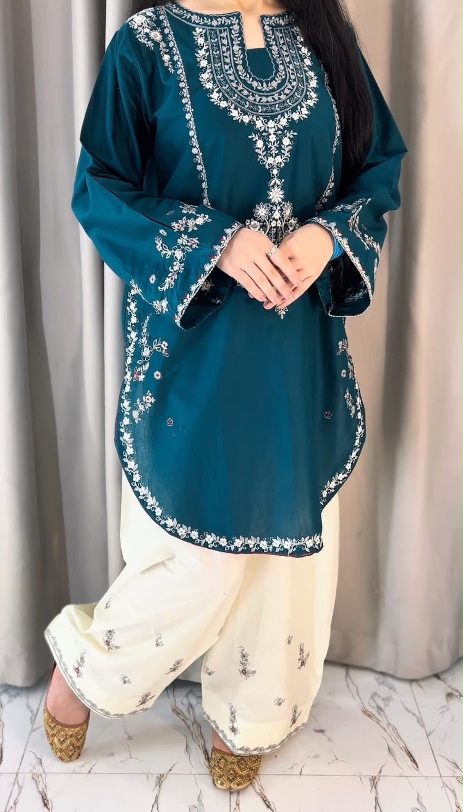 Embroidered Silk 2-Piece Unstitched – URGE D# 1203/1204