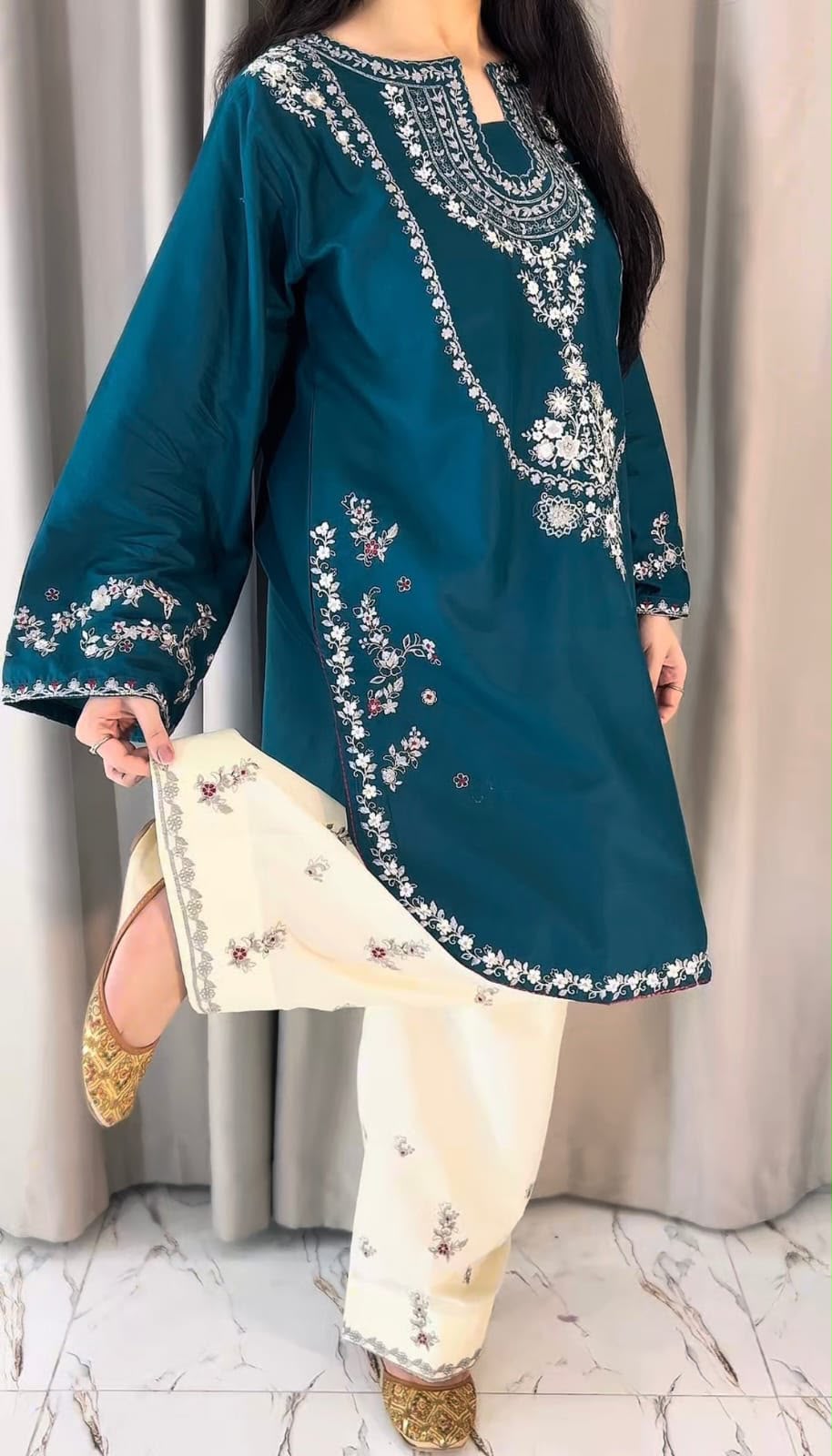 Embroidered Silk 2-Piece Unstitched – URGE D# 1203/1204