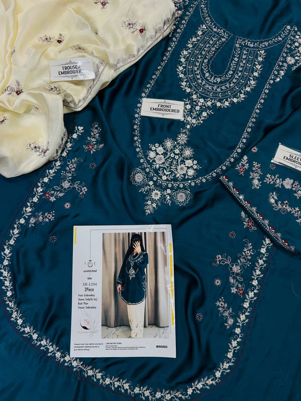 Embroidered Silk 2-Piece Unstitched – URGE D# 1203/1204